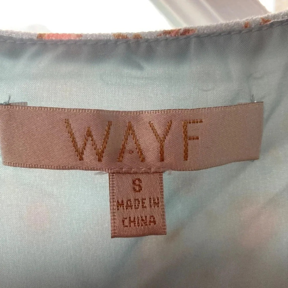 NWOT WAYF Electric Floral Wrap Dress- Blue Ditsy Sz 8 - Picture 2 of 4